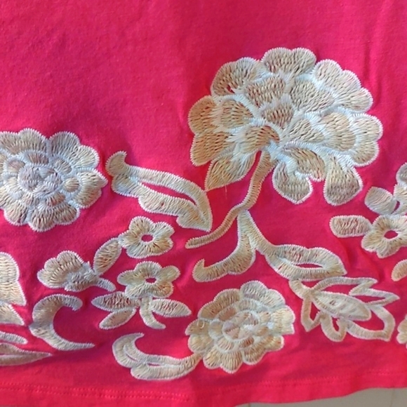 Embroidered PINK Spaghetti Strap MINI DRESS SZ LARGE - Picture 4 of 10